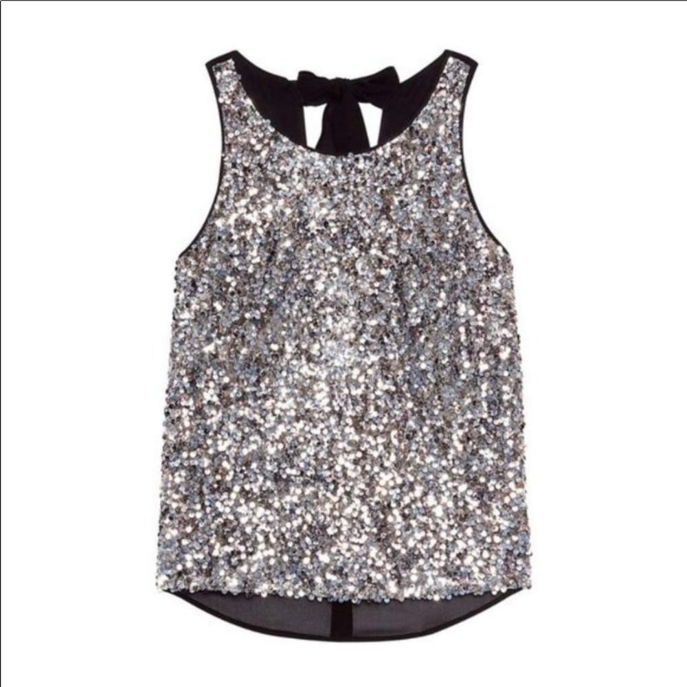 Sandro Paris Entredeux Sequined Bow Top